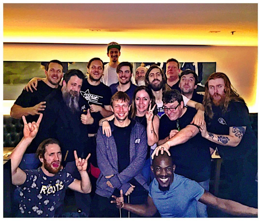 Dave with the band and crew backstage